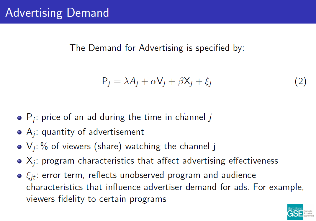 Logit estimation of Advertising Demand. Download the paper to read text version.